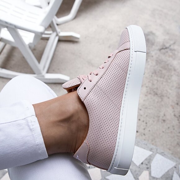 Greats Brooklyn pink & white leather sneakers, italian leather, pink laces - Picture 2 of 10